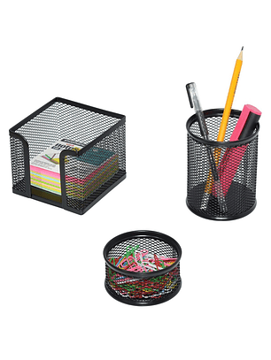 Set de escritorio Studmark malla metálica de 3 piezas ST-ME-317-A