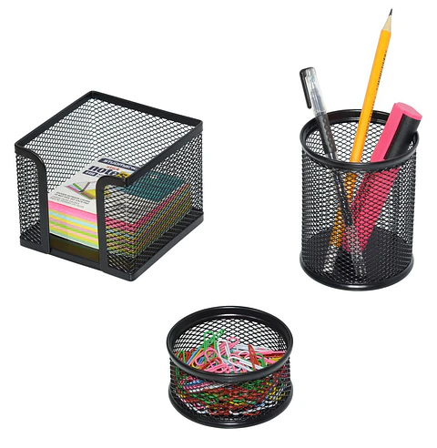 Set de escritorio Studmark malla metálica de 3 piezas ST-ME-317-A