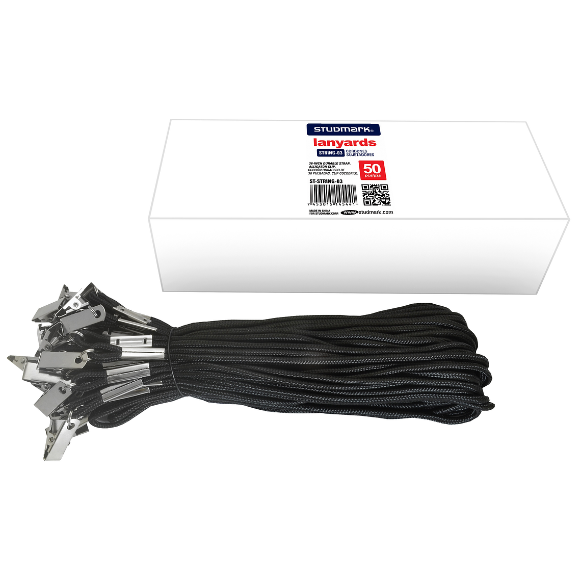 Cordón Negro Studmark duradero de 36 pulgadas clip cocodrilo 2