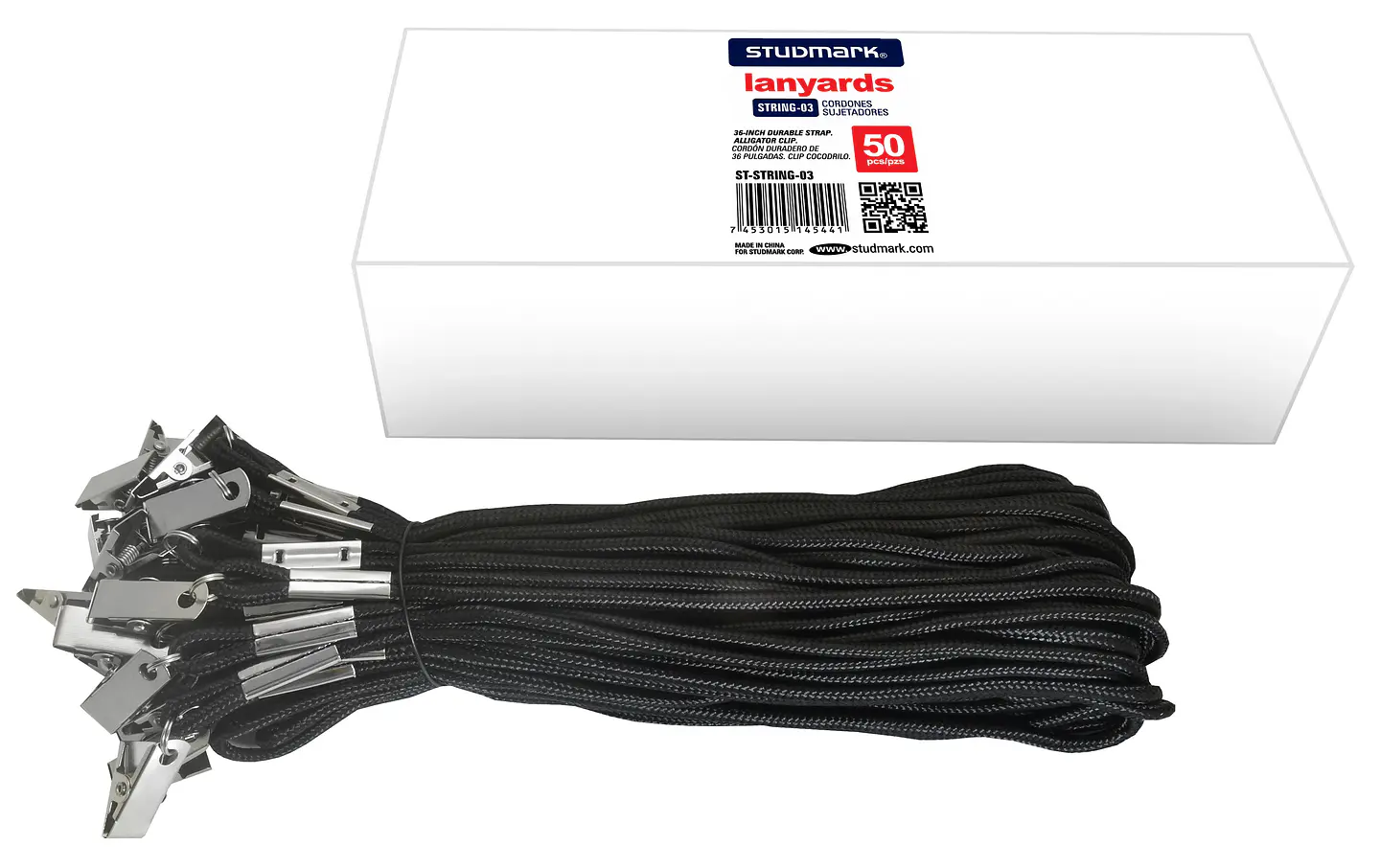 Cordón Negro Studmark duradero de 36 pulgadas clip cocodrilo 2