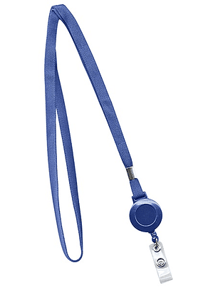 Paquete de 25 sujeta credenciales cordón yoyo azul