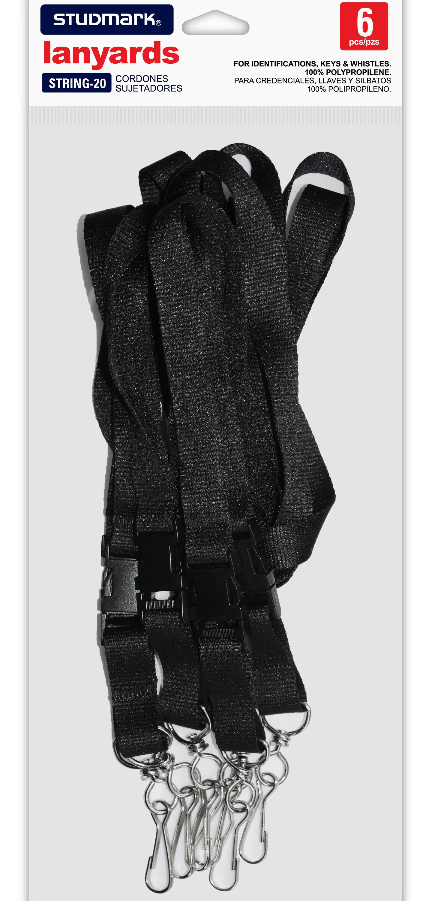 Paquete de 6 cordones sujetadores en color negro 1