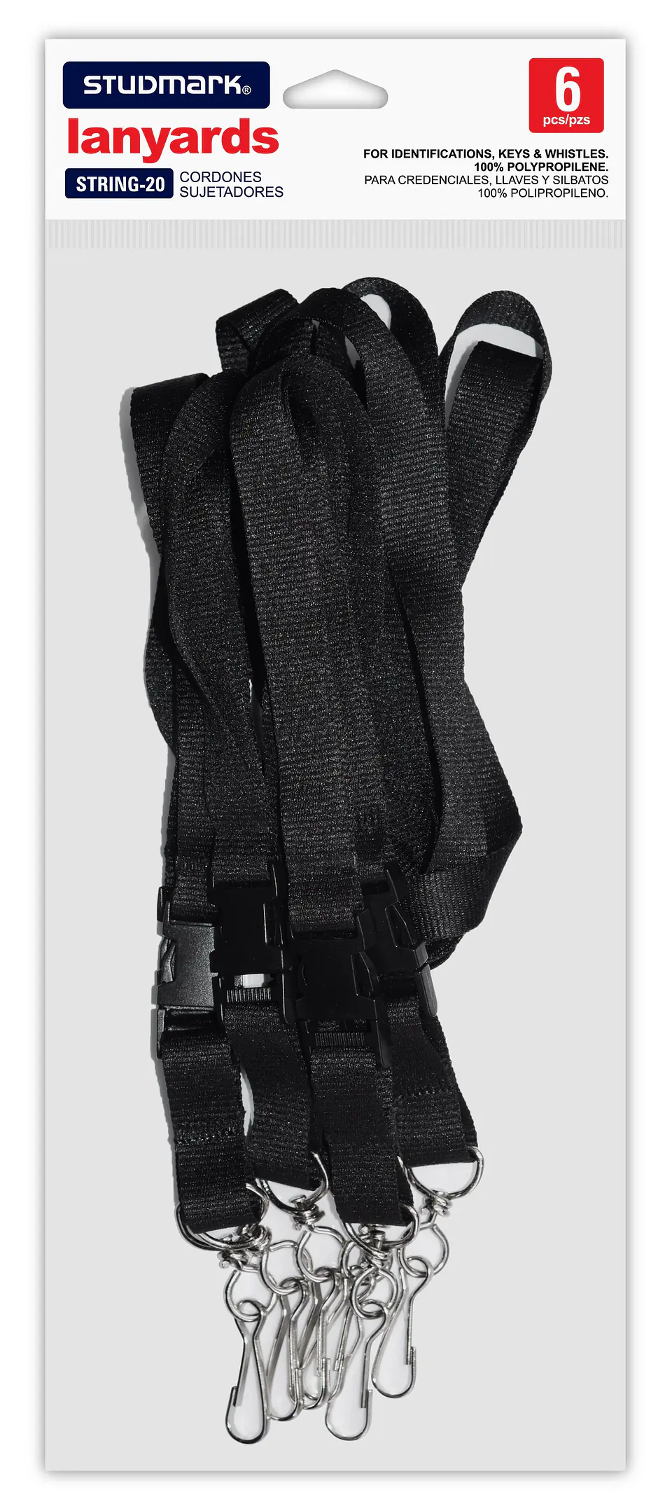 Paquete de 6 cordones sujetadores en color negro 1