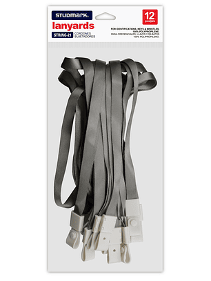 Paquete de 12 cordones sujetadores en color gris