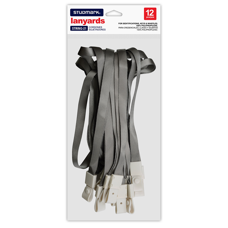 Paquete de 12 cordones sujetadores en color gris 1