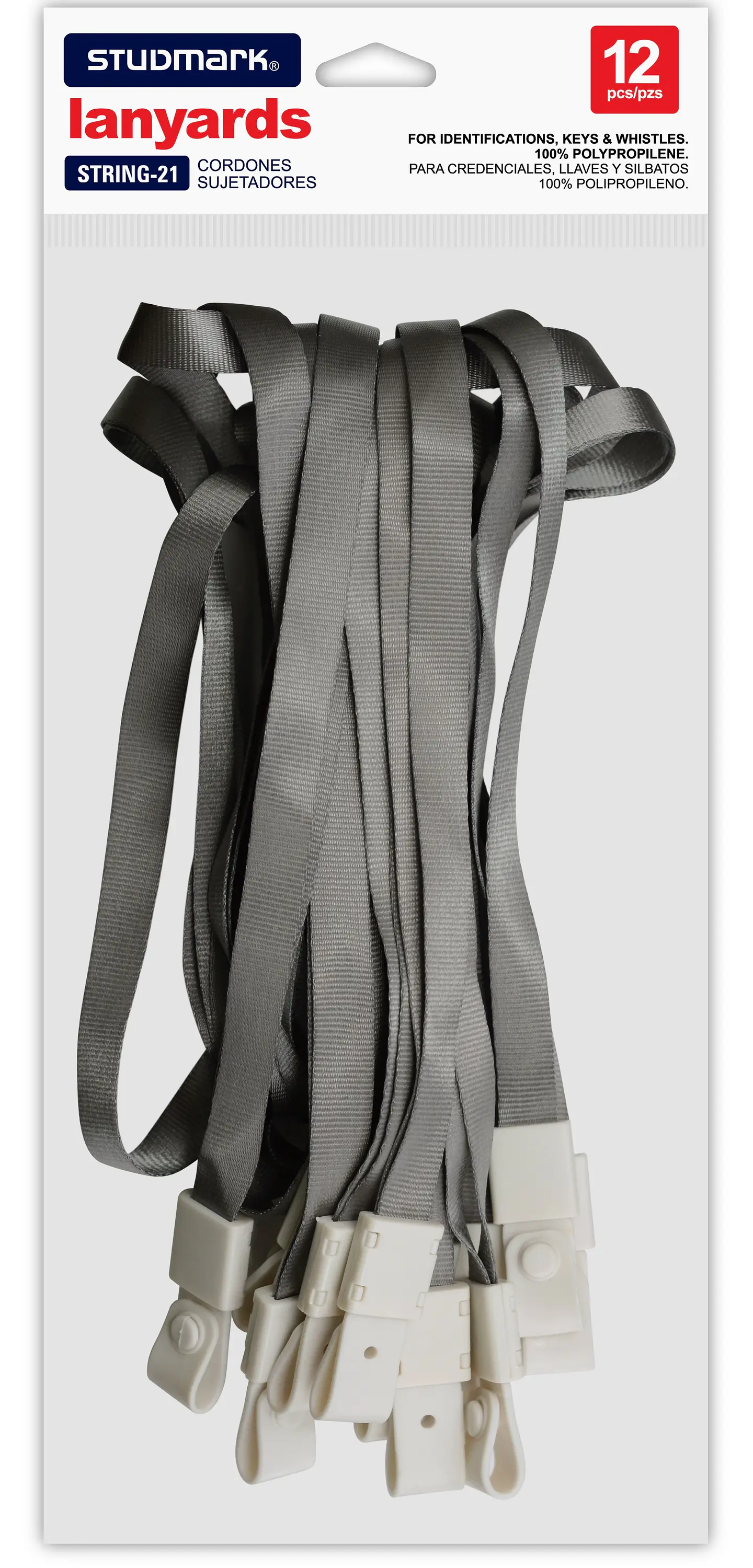 Paquete de 12 cordones sujetadores en color gris 1