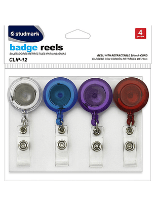 4 sujetadores retráctiles para insignias ST-CLIP-12