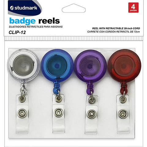4 sujetadores retráctiles para insignias ST-CLIP-12