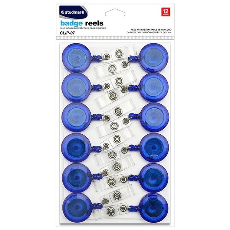 12 sujetadores retráctiles Azul para insignias ST-CLIP-07 1