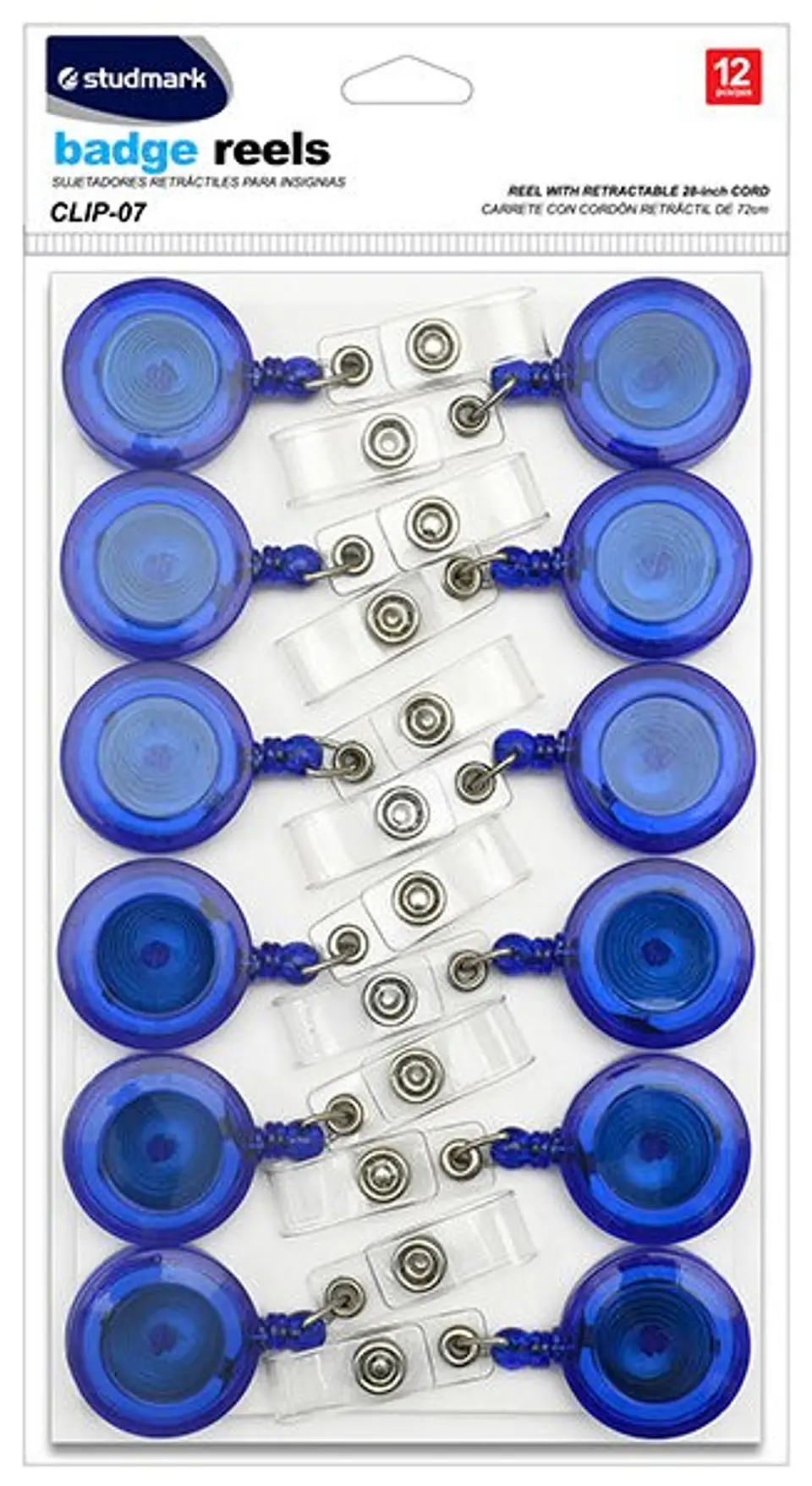 12 sujetadores retráctiles Azul para insignias ST-CLIP-07 1