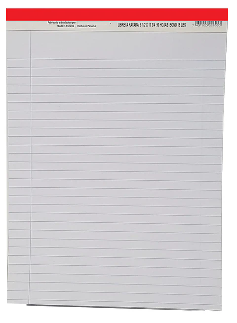 Libretas rayadas blancas, Corsario, Carta