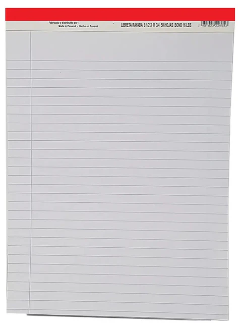 Libretas rayadas blancas, Corsario, 8. 1/2" x 13 3/4"