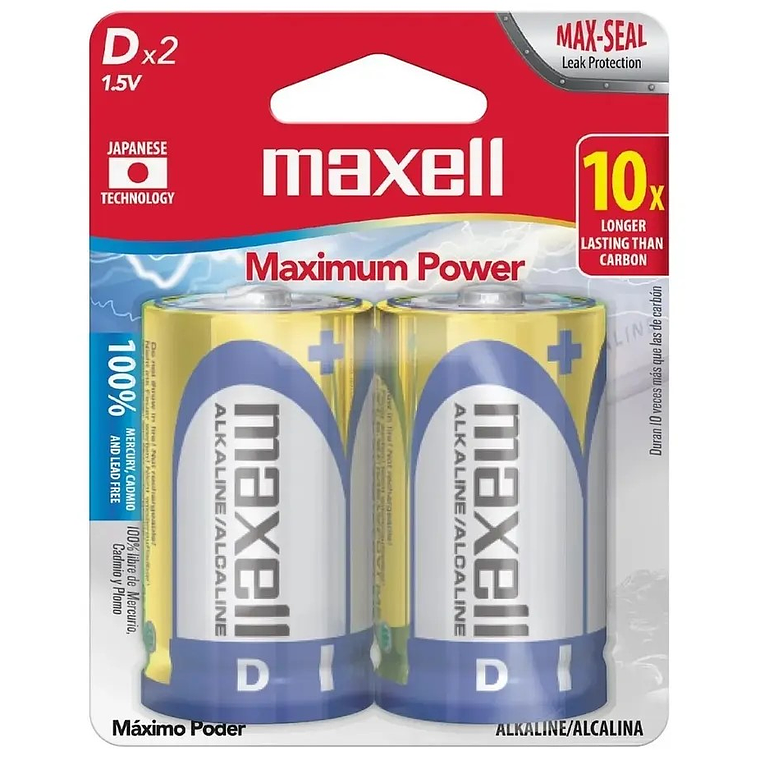 Baterías alcalinas Maxell tipo D 1