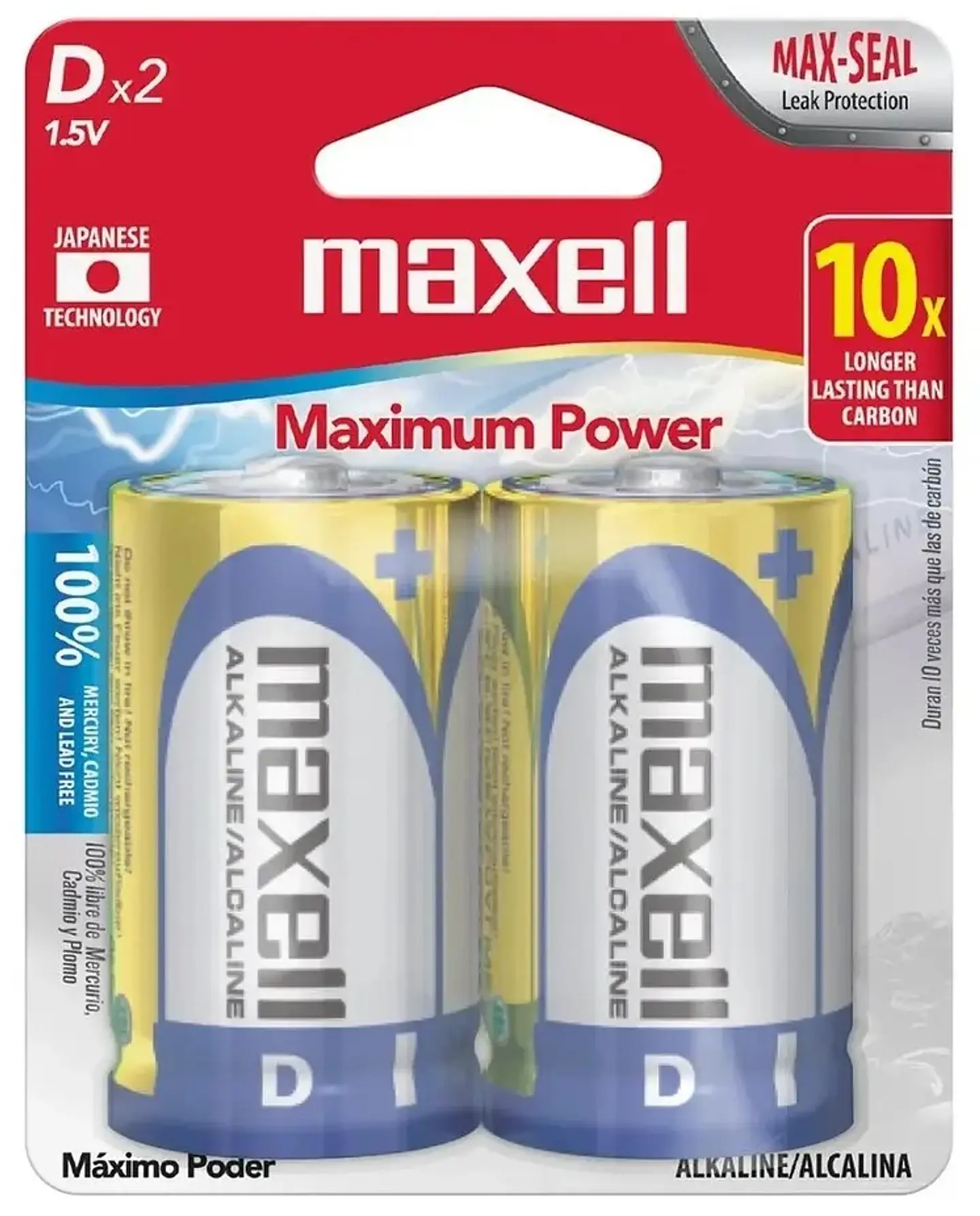 Baterías alcalinas Maxell tipo D 1