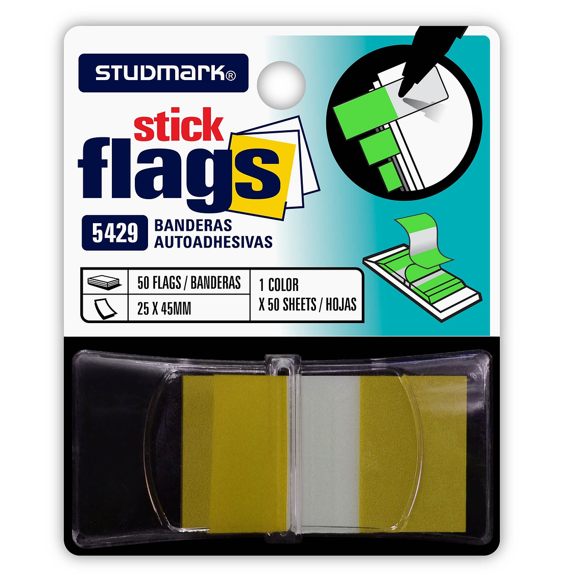 Banderitas Studmark de 25 x 45 mm, con dispensador 1