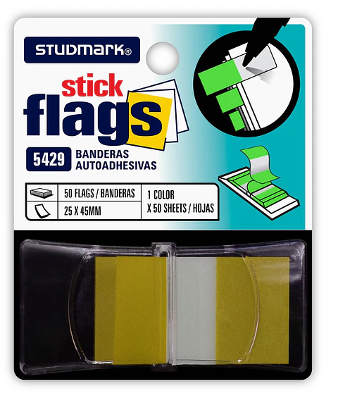 Banderitas Studmark de 25 x 45 mm, con dispensador