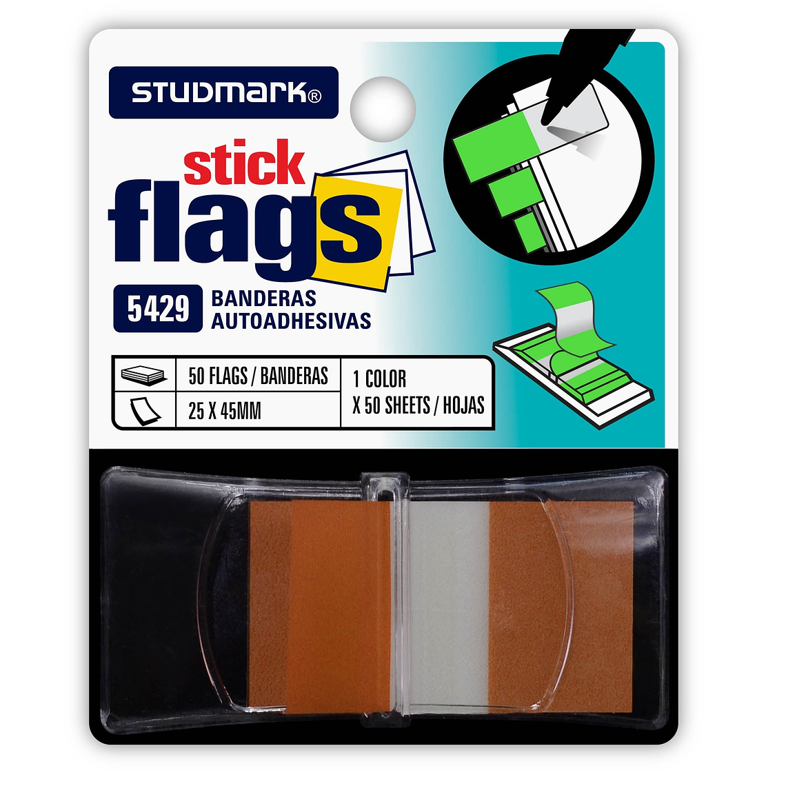 Banderitas Studmark de 25 x 45 mm, con dispensador 3