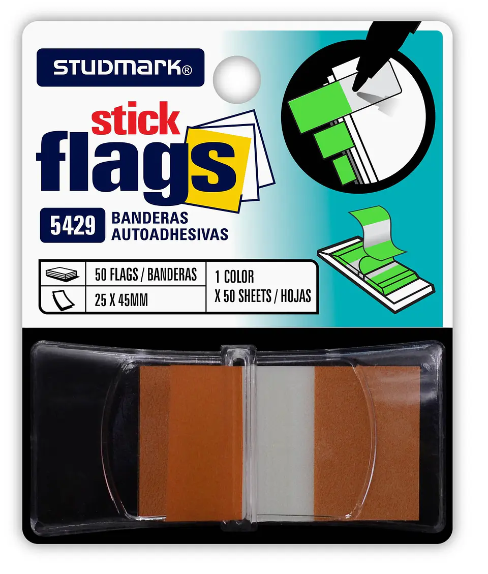 Banderitas Studmark de 25 x 45 mm, con dispensador 3