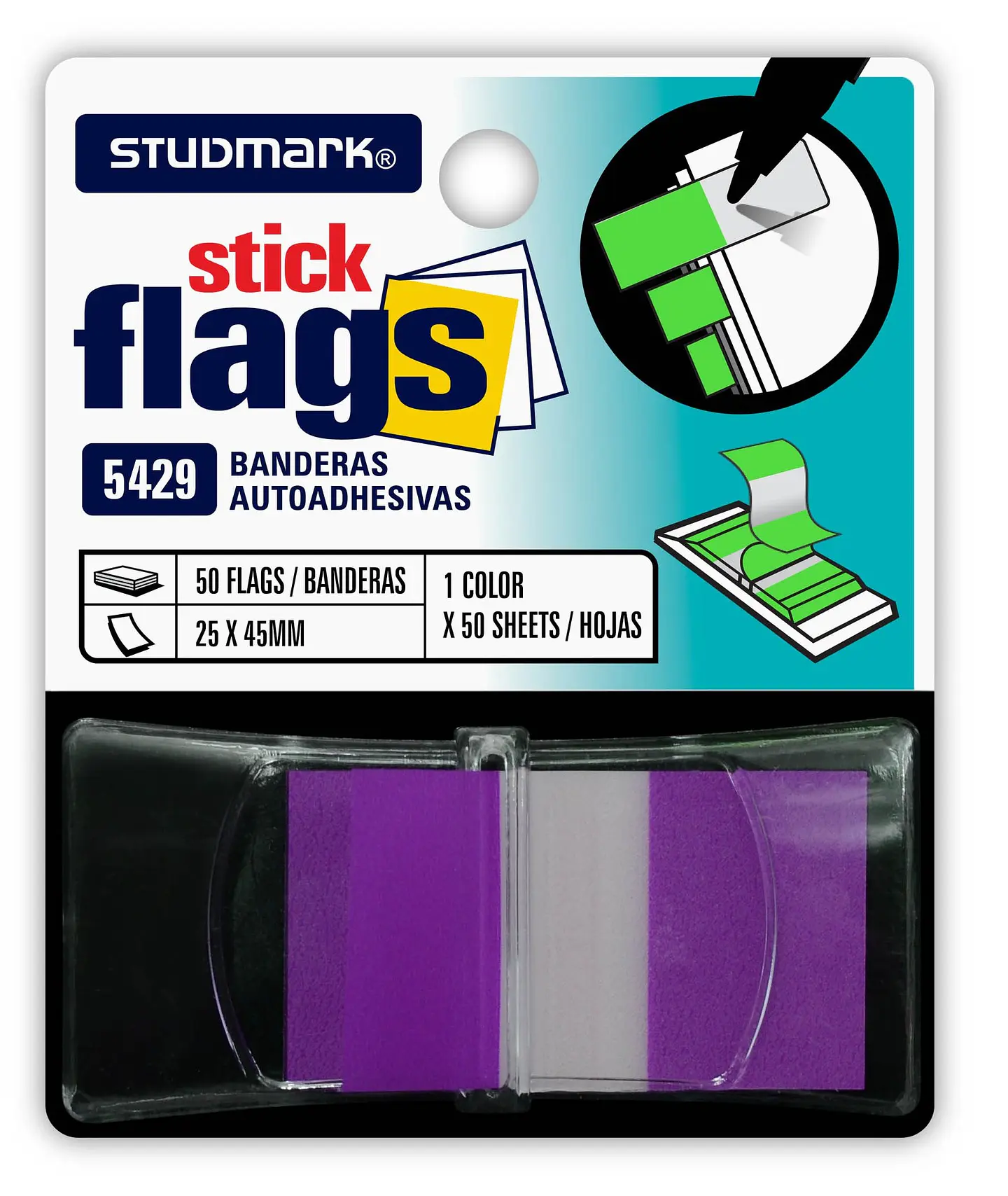 Banderitas Studmark de 25 x 45 mm, con dispensador 2