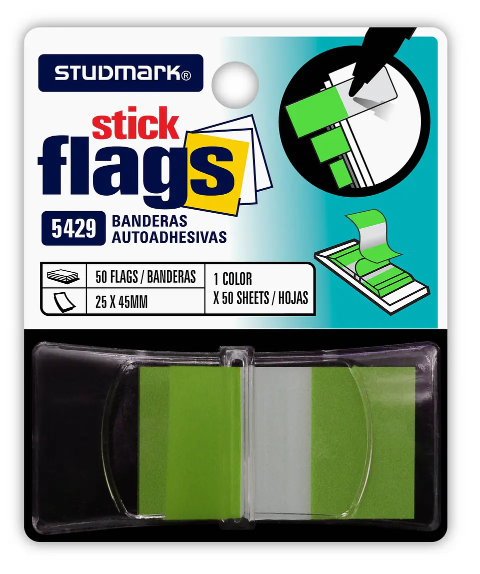 Banderitas Studmark de 25 x 45 mm, con dispensador 5