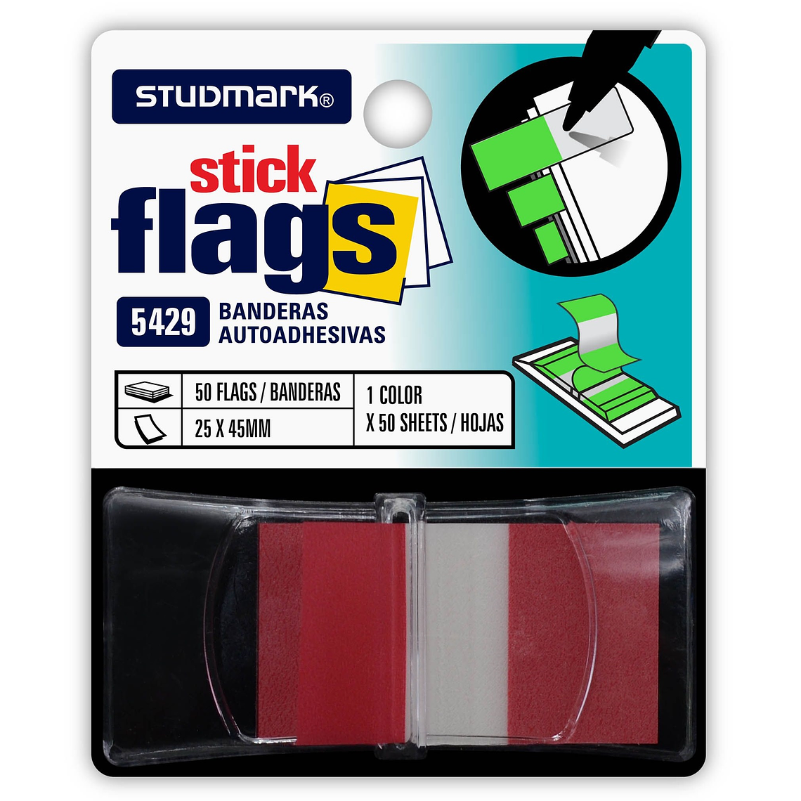 Banderitas Studmark de 25 x 45 mm, con dispensador 4