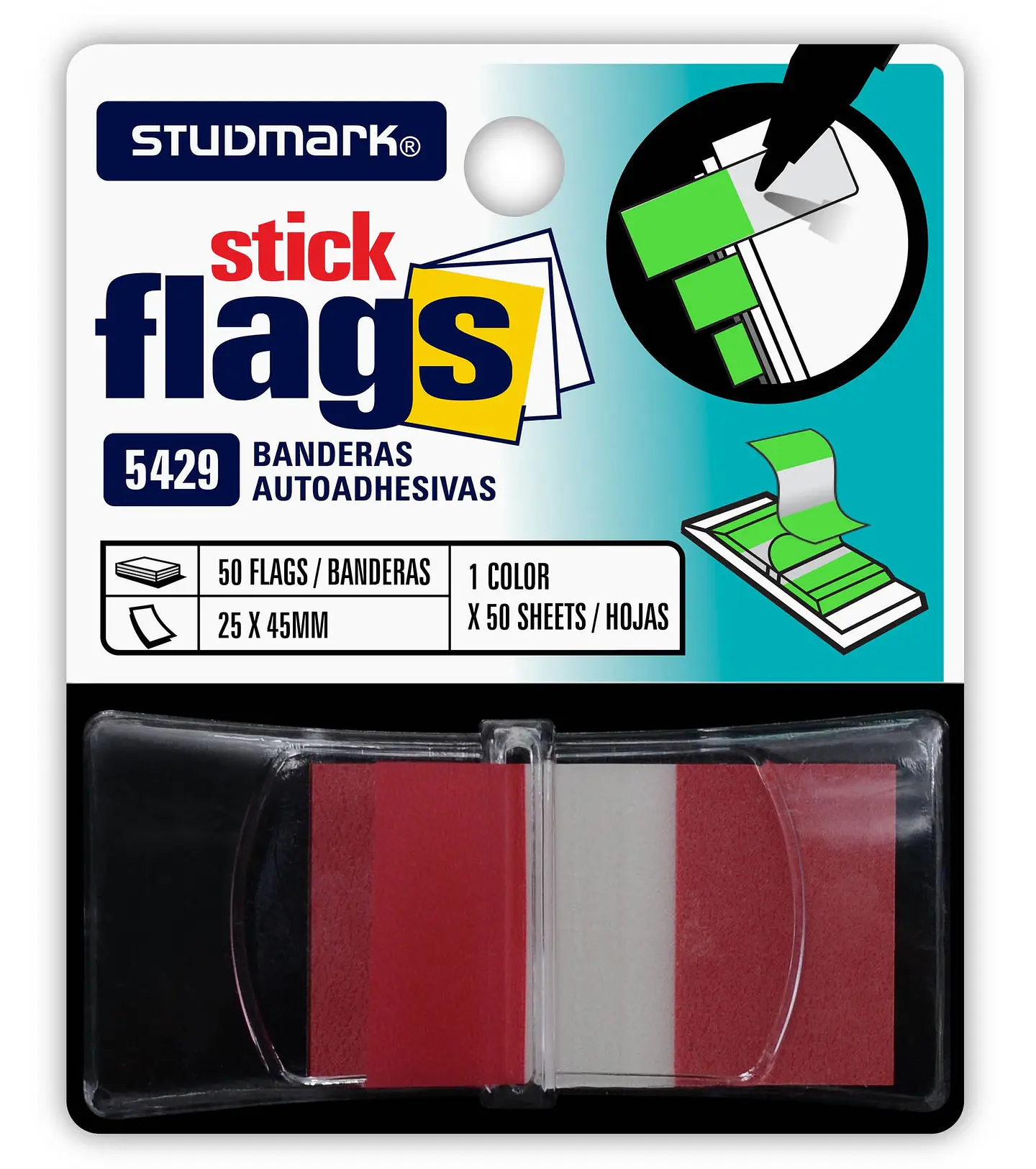 Banderitas Studmark de 25 x 45 mm, con dispensador 4