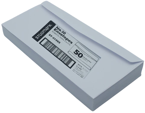 Paquete de 50 sobres blancos Studmark N.10