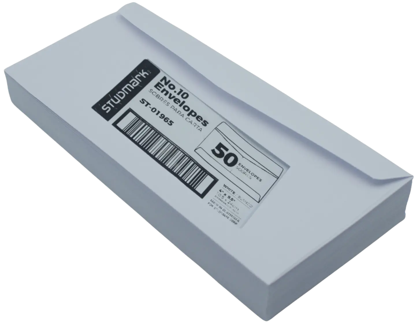 Paquete de 50 sobres blancos Studmark N.10 1