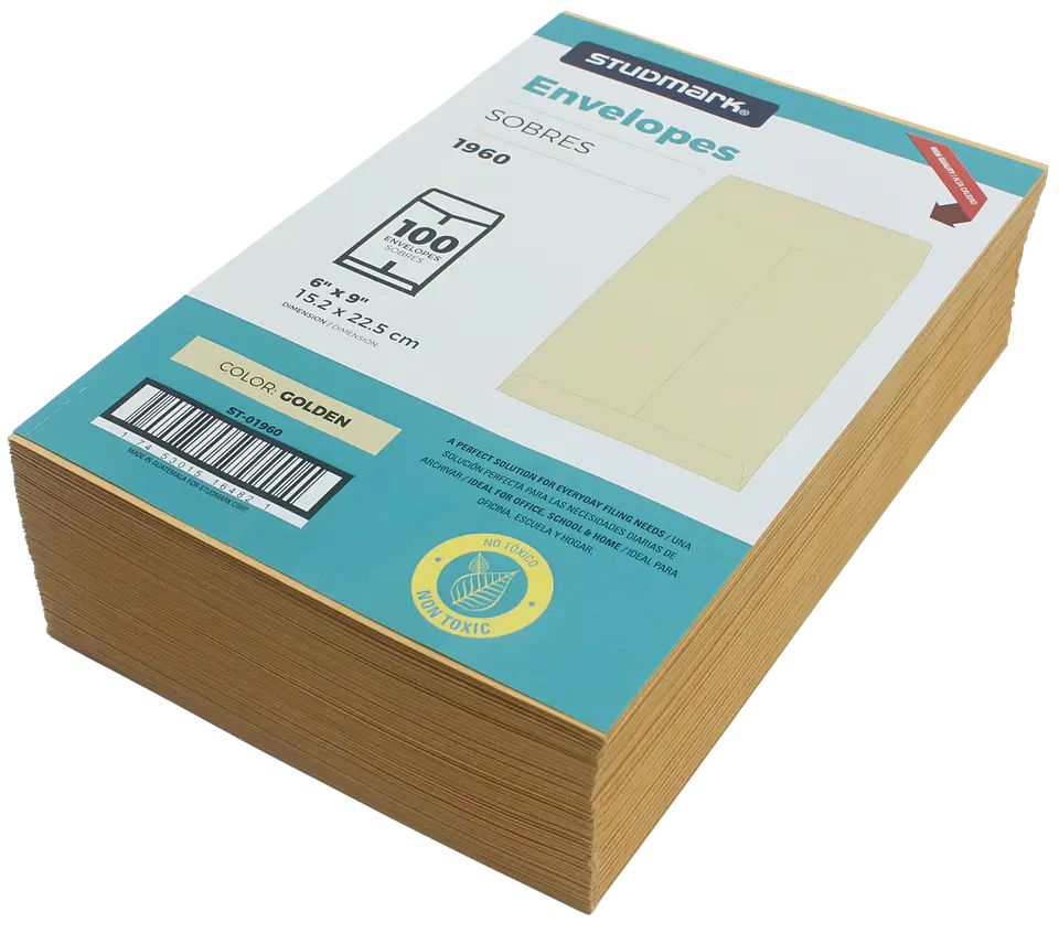 Paquete de 100 sobres manila Studmark 6