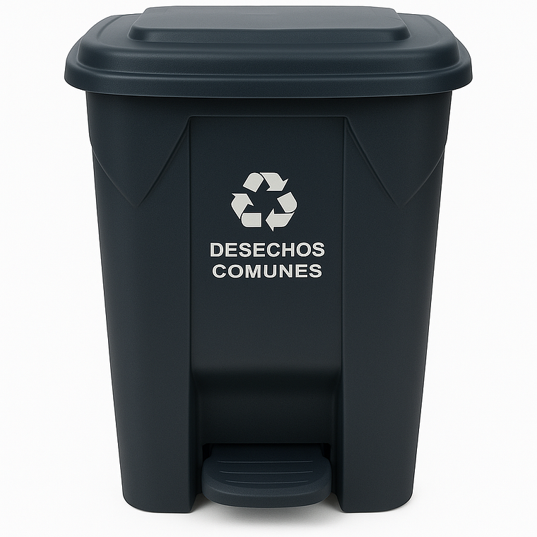 Basurero de 13 Galones tapa y pedal Gris Oscuro 1