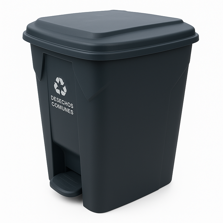 Basurero de 13 Galones tapa y pedal Gris Oscuro 2