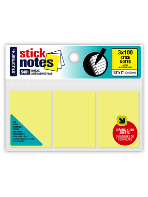 Notas Adhesivas Amarillas Studmark 1.5