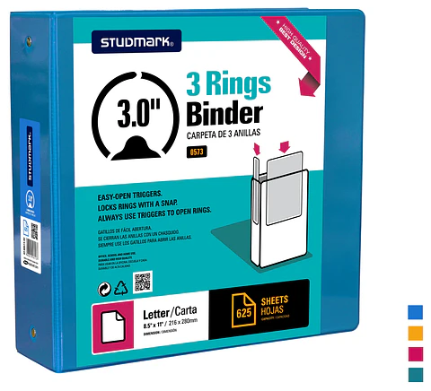 Portafolio Studmark de 3 anillas de 3" 625 hojas