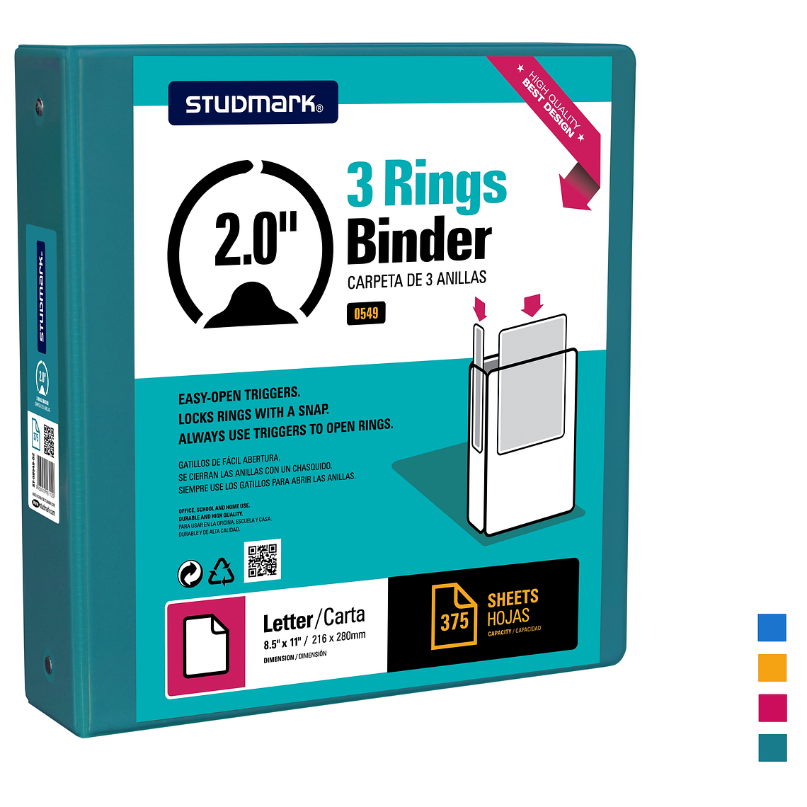 Portafolio Studmark de 3 anillas de 2