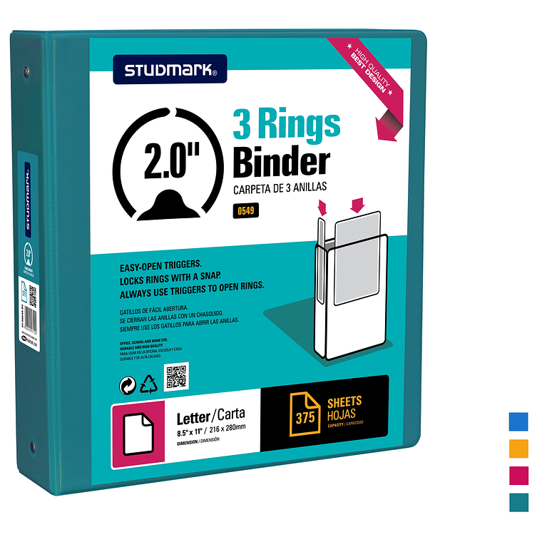 Portafolio Studmark de 3 anillas de 2