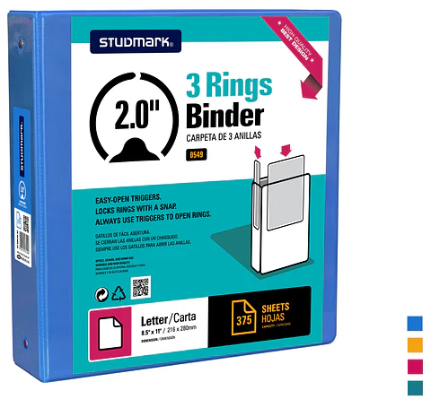 Portafolio Studmark de 3 anillas de 2" 375 hojas