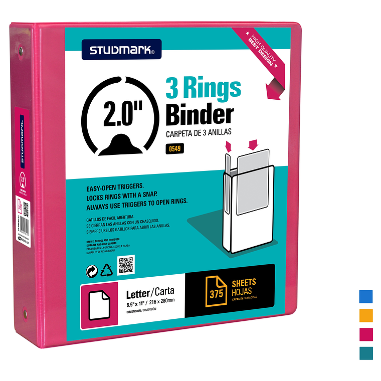 Portafolio Studmark de 3 anillas de 2