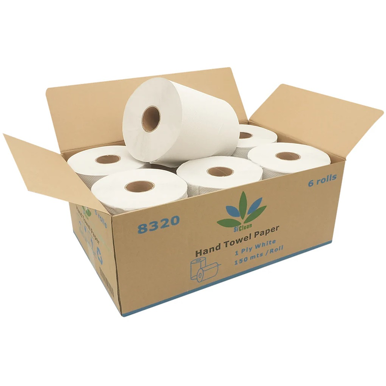 Papel toalla en rollo 150 mt hoja sencilla 1