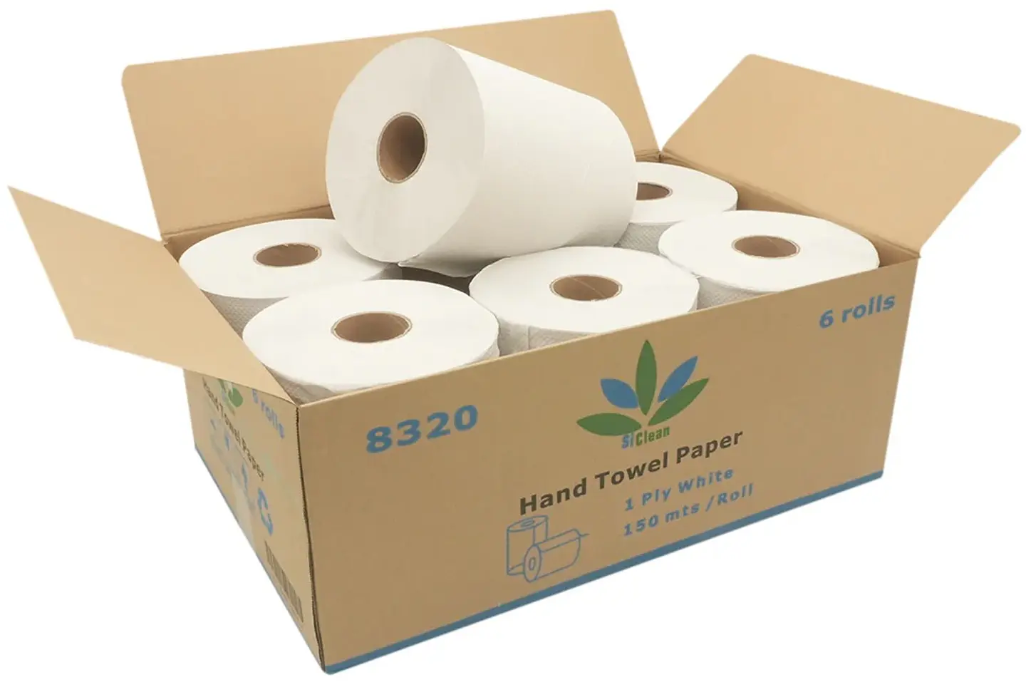 Papel toalla en rollo 150 mt hoja sencilla 1