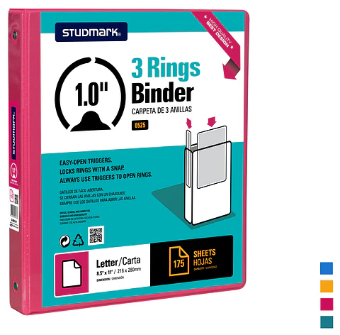 Portafolio Studmark de 3 anillas de 1" 175 hojas