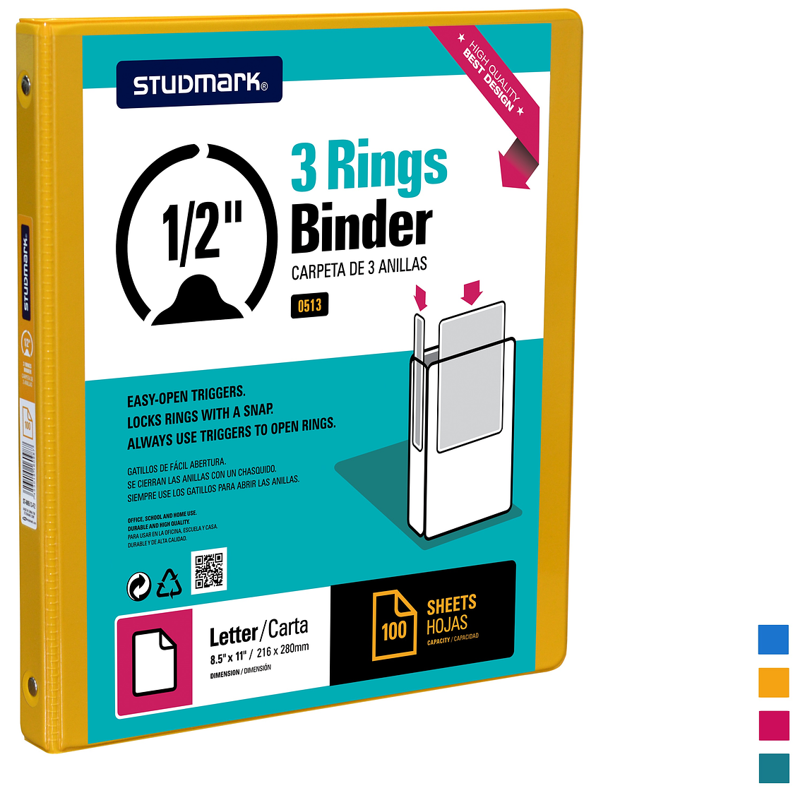 Portafolio Studmark de 3 anillas de 1/2