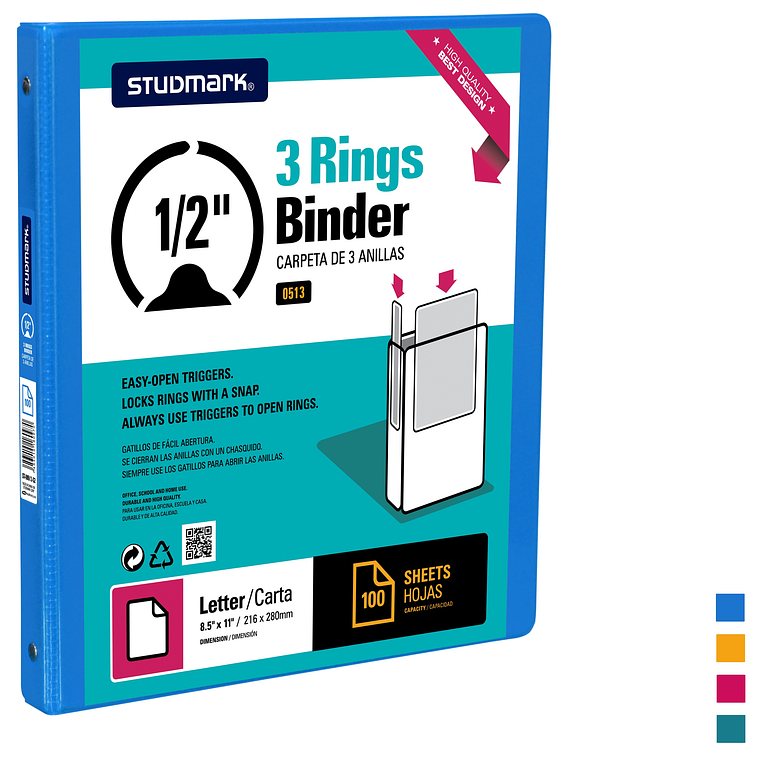 Portafolio Studmark de 3 anillas de 1/2