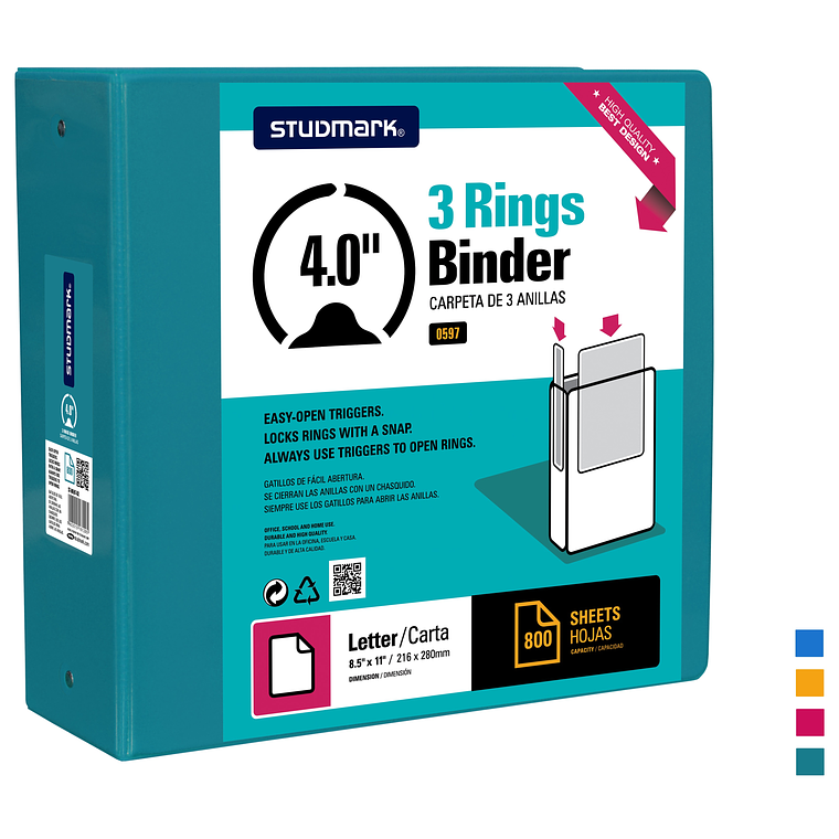 Portafolio Studmark de 3 anillas de 4