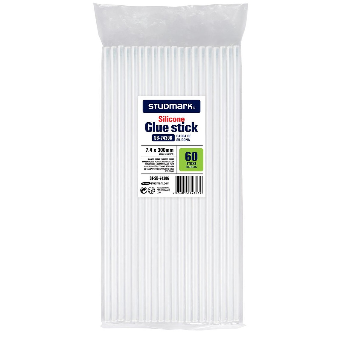 Paquete de 60 Barras de silicona 7.4mm x 30cm Studmark 1