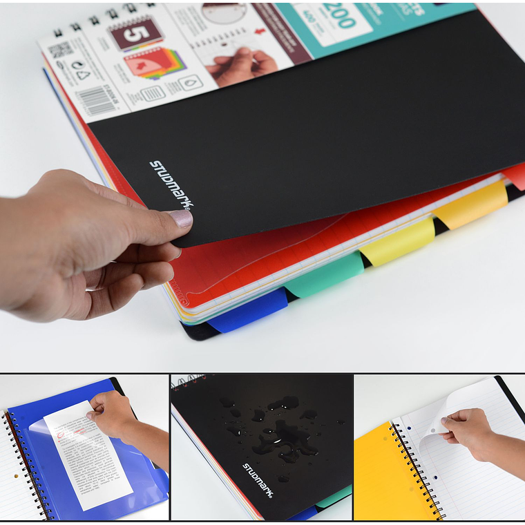 Cuaderno Studmark 5 materias, cubierta plástica 5