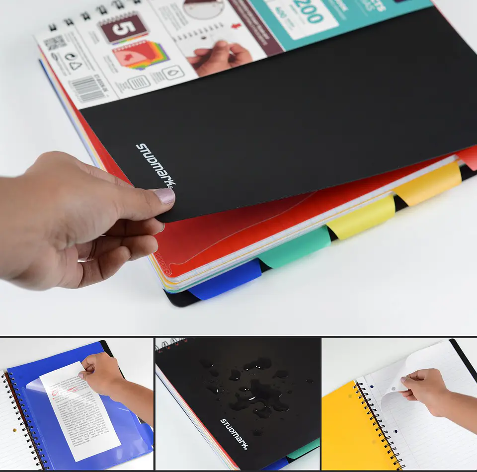 Cuaderno Studmark 5 materias, cubierta plástica 5