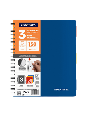 Cuaderno Studmark 5 materias, cubierta plástica