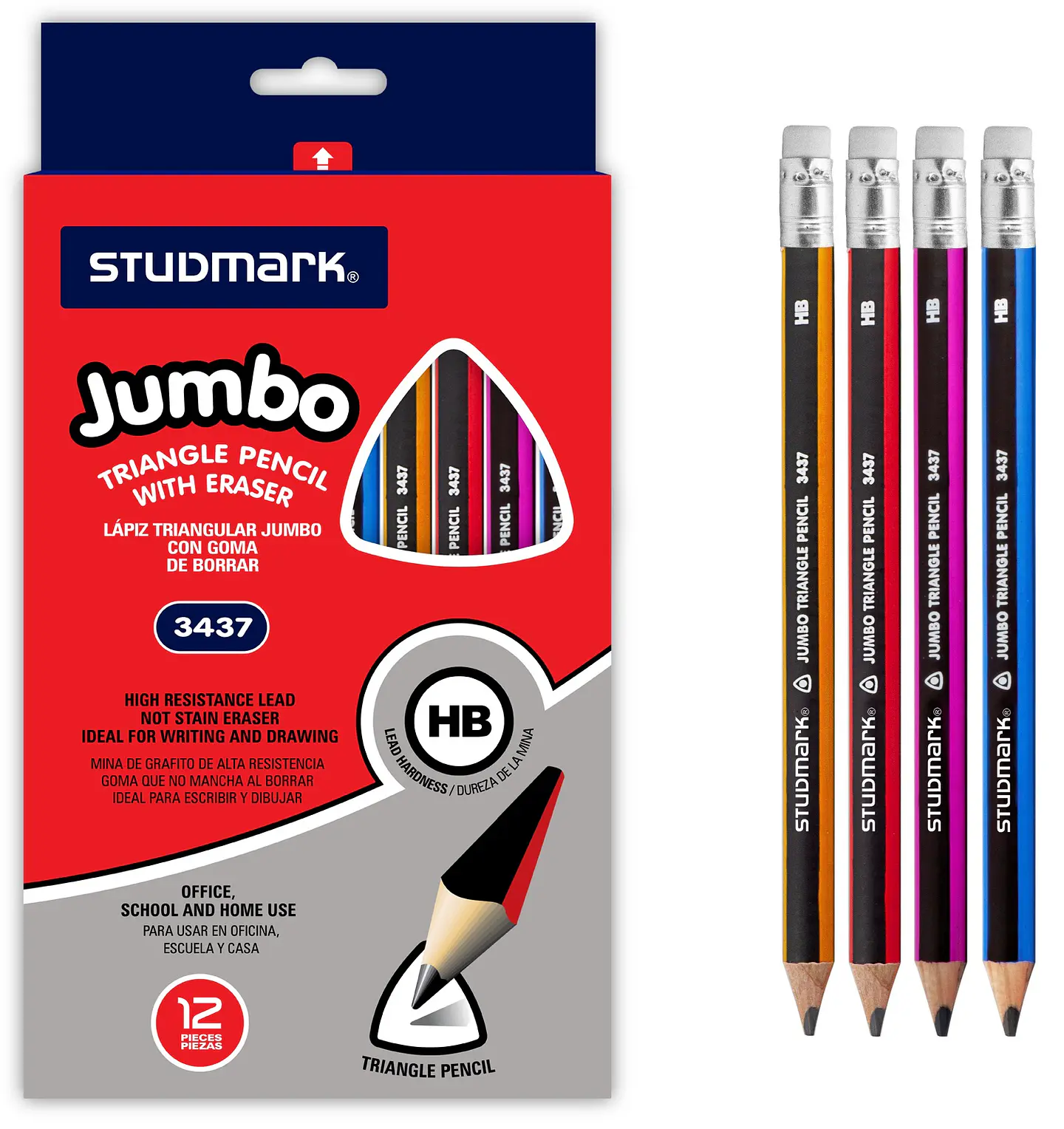 Lápiz triangular jumbo Studmark ST-03437 1