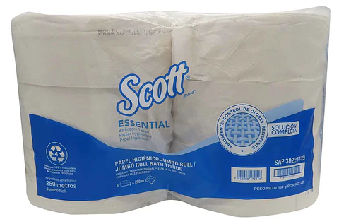  Papel Higiénico Scott Jumbo 6 Rollos x 250mt (2pliegos)