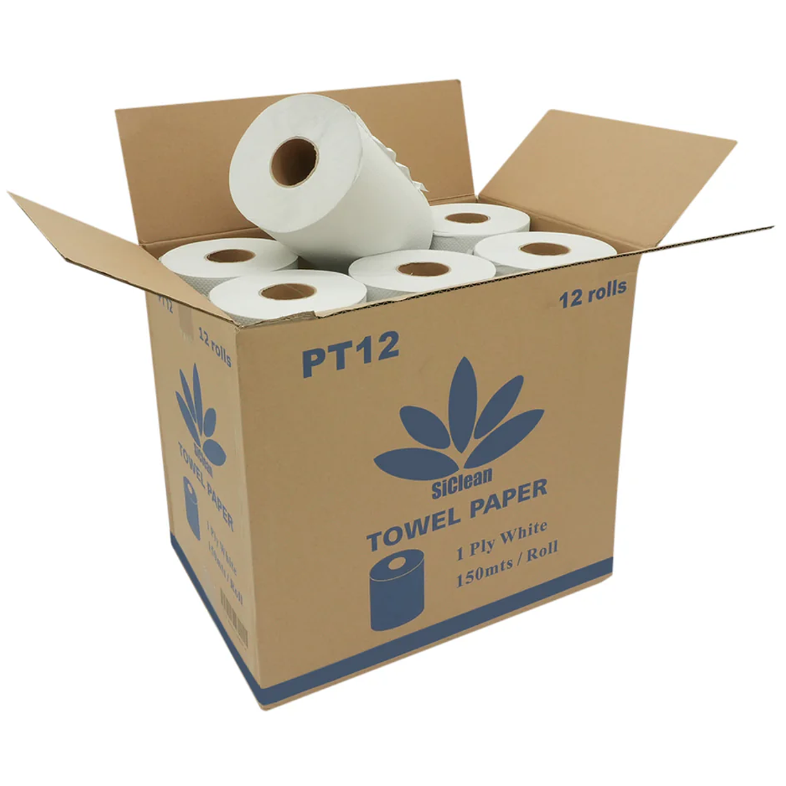 Caja de papel toalla SiClean 150 m hoja sencilla 2